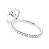 925 Sterling Silver Oval Cut Diamond Engagement Ring Eternity Pave Band - Image 5