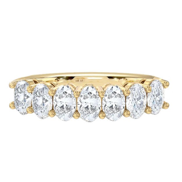 925 Sterling Silver Oval Diamond Half Eternity Band
