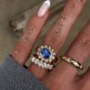 925 Sterling Silver Oval Diamond Half Eternity Band - Image 2