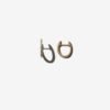 Oval diamond hoop earrings in 925 sterling silver with gold plating