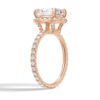 925 Sterling Silver Oval Shaped Micropave Halo Diamond Engagement Ring Eternity Band - Image 10