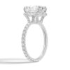 925 Sterling Silver Oval Shaped Micropave Halo Diamond Engagement Ring Eternity Band - Image 4