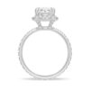 925 Sterling Silver Oval Shaped Micropave Halo Diamond Engagement Ring Eternity Band - Image 5
