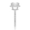 925 Sterling Silver Oval Shaped Micropave Halo Diamond Engagement Ring Eternity Band - Image 6