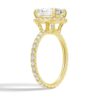 925 Sterling Silver Oval Shaped Micropave Halo Diamond Engagement Ring Eternity Band - Image 7