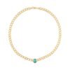 925 Sterling Silver Oval Shaped Turquoise Chain Necklace