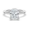 925 Sterling Silver Oval Solitaire Diamond Engagement Ring