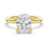 925 Sterling Silver Oval Solitaire Diamond Engagement Ring - Image 2