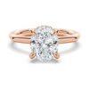 925 Sterling Silver Oval Solitaire Diamond Engagement Ring - Image 3