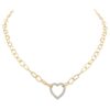 925 Sterling Silver Paperclip Chain Diamond Heart Necklace - Image 3