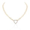 925 Sterling Silver Paperclip Chain Diamond Heart Necklace - Image 7