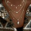 925 Sterling Silver Paperclip Diamond Bezel Necklace - Image 5