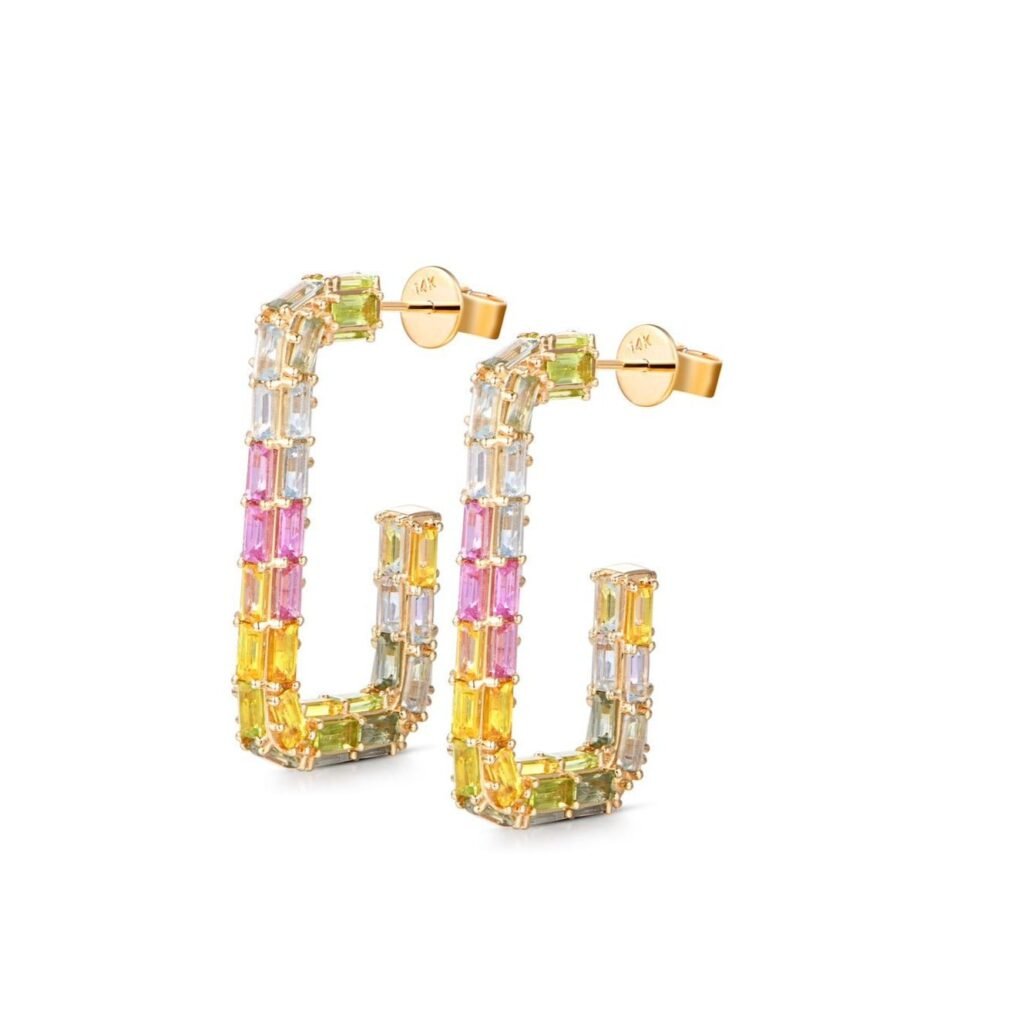 925 Sterling Silver Pastel Paper Clip Earrings