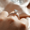 925 Sterling Silver Pave Band Round Diamond Engagement Ring Hidden Halo - Image 14