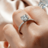 925 Sterling Silver Pave Band Round Diamond Engagement Ring Hidden Halo - Image 15