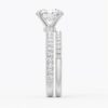 925 Sterling Silver Pave Band Round Diamond Engagement Ring Hidden Halo - Image 16