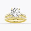 925 Sterling Silver Pave Band Round Diamond Engagement Ring Hidden Halo - Image 19