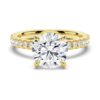 925 Sterling Silver Pave Band Round Diamond Engagement Ring Hidden Halo - Image 2