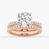 925 Sterling Silver Pave Band Round Diamond Engagement Ring Hidden Halo - Image 20