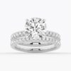 925 Sterling Silver Pave Band Round Diamond Engagement Ring Hidden Halo - Image 21