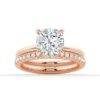 925 Sterling Silver Pave Band Round Diamond Engagement Ring Hidden Halo - Image 22