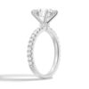 925 Sterling Silver Pave Band Round Diamond Engagement Ring Hidden Halo - Image 4