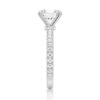 925 Sterling Silver Pave Band Round Diamond Engagement Ring Hidden Halo - Image 6