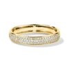 925 Sterling Silver Pave Diamond Bold Half Eternity Band