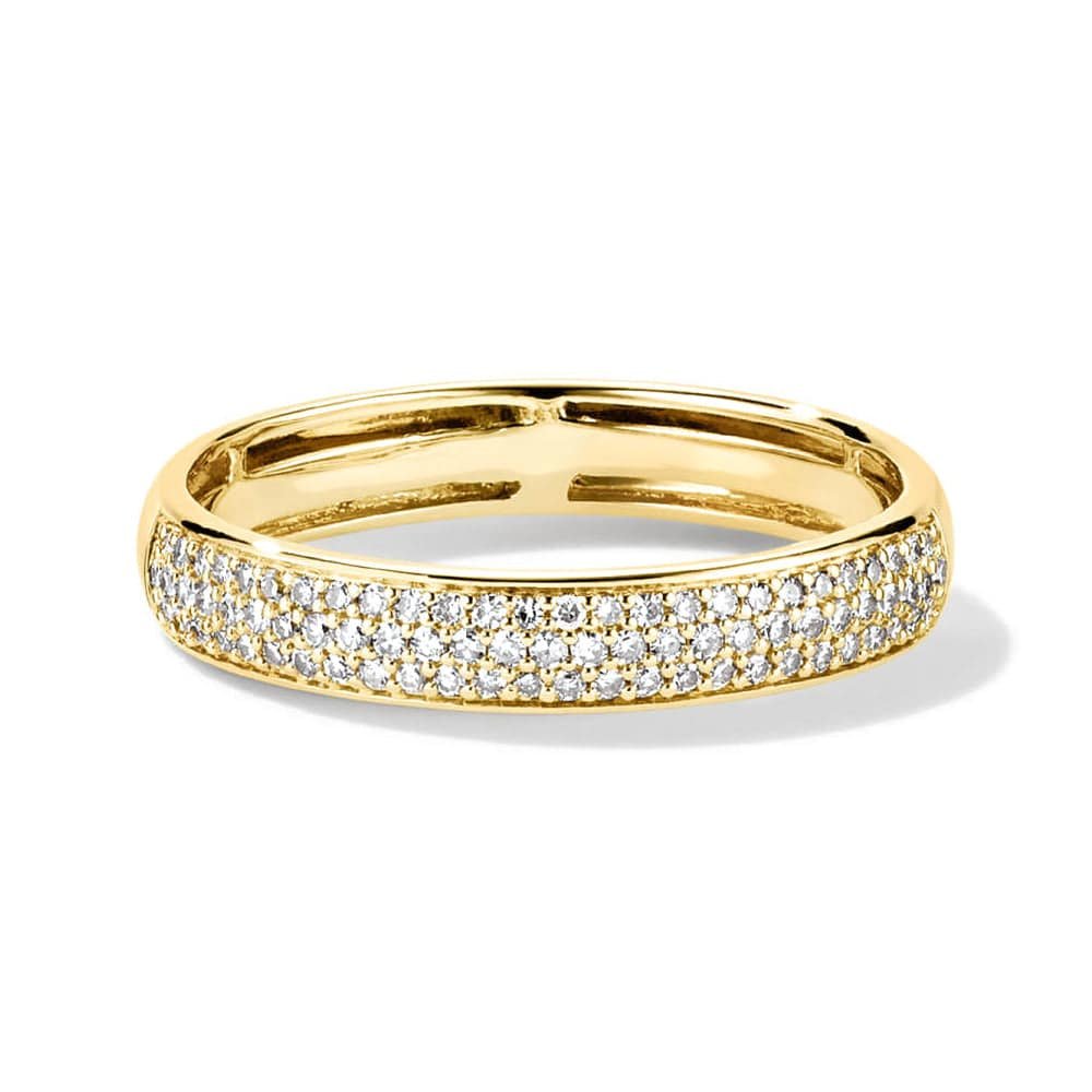 925 Sterling Silver Pave Diamond Bold Half Eternity Band