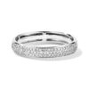 925 Sterling Silver Pave Diamond Bold Half Eternity Band - Image 2