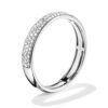 925 Sterling Silver Pave Diamond Bold Half Eternity Band - Image 4