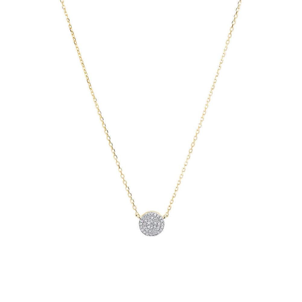 925 Sterling Silver Pave Diamond Circle Necklace Pendant