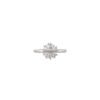 Sterling silver ring with polished daisy shape and sparkle