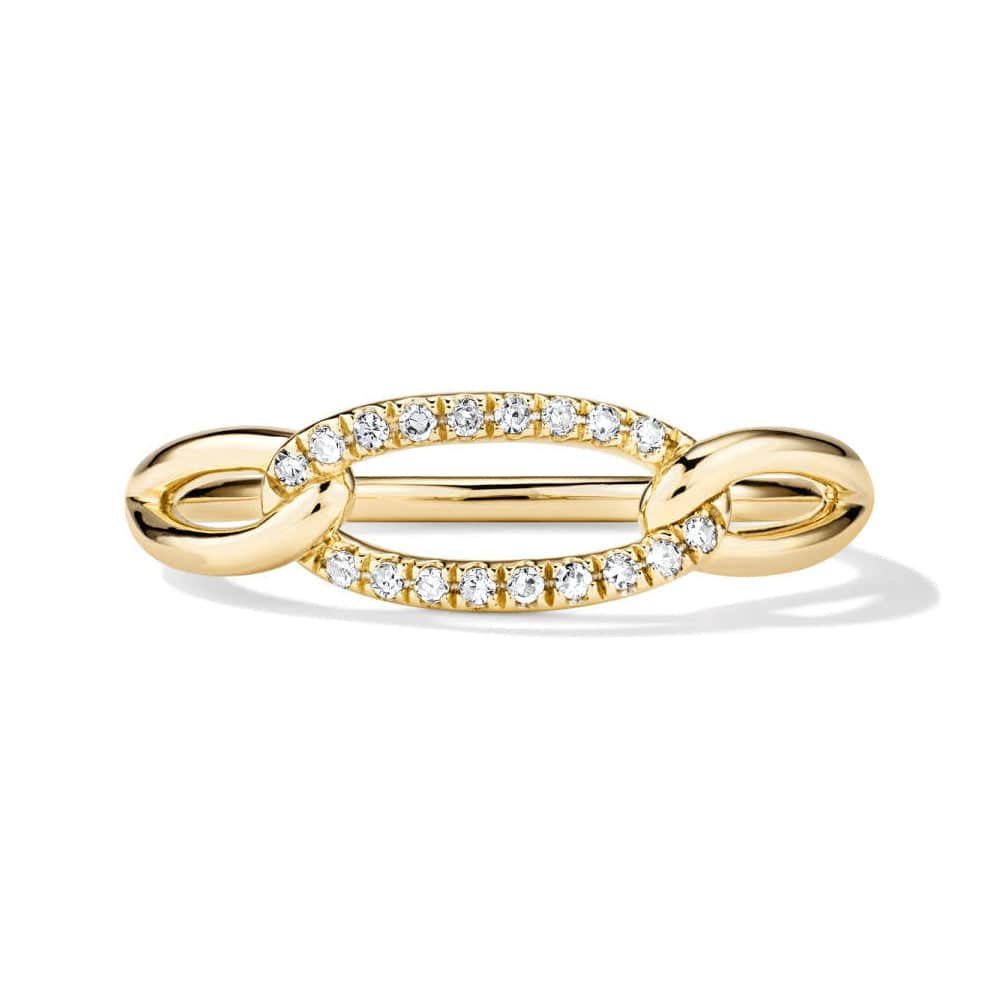 925 Sterling Silver Pave Diamond Infinite Curb Ring