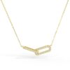 925 Sterling Silver Pave Diamond Infinity Interlinked Necklace