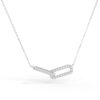 925 Sterling Silver Pave Diamond Infinity Interlinked Necklace - Image 2