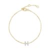 925 Sterling Silver Pave Diamond Initial Bracelet - Image 12