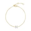 925 Sterling Silver Pave Diamond Initial Bracelet - Image 17