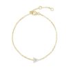 925 Sterling Silver Pave Diamond Initial Bracelet - Image 3