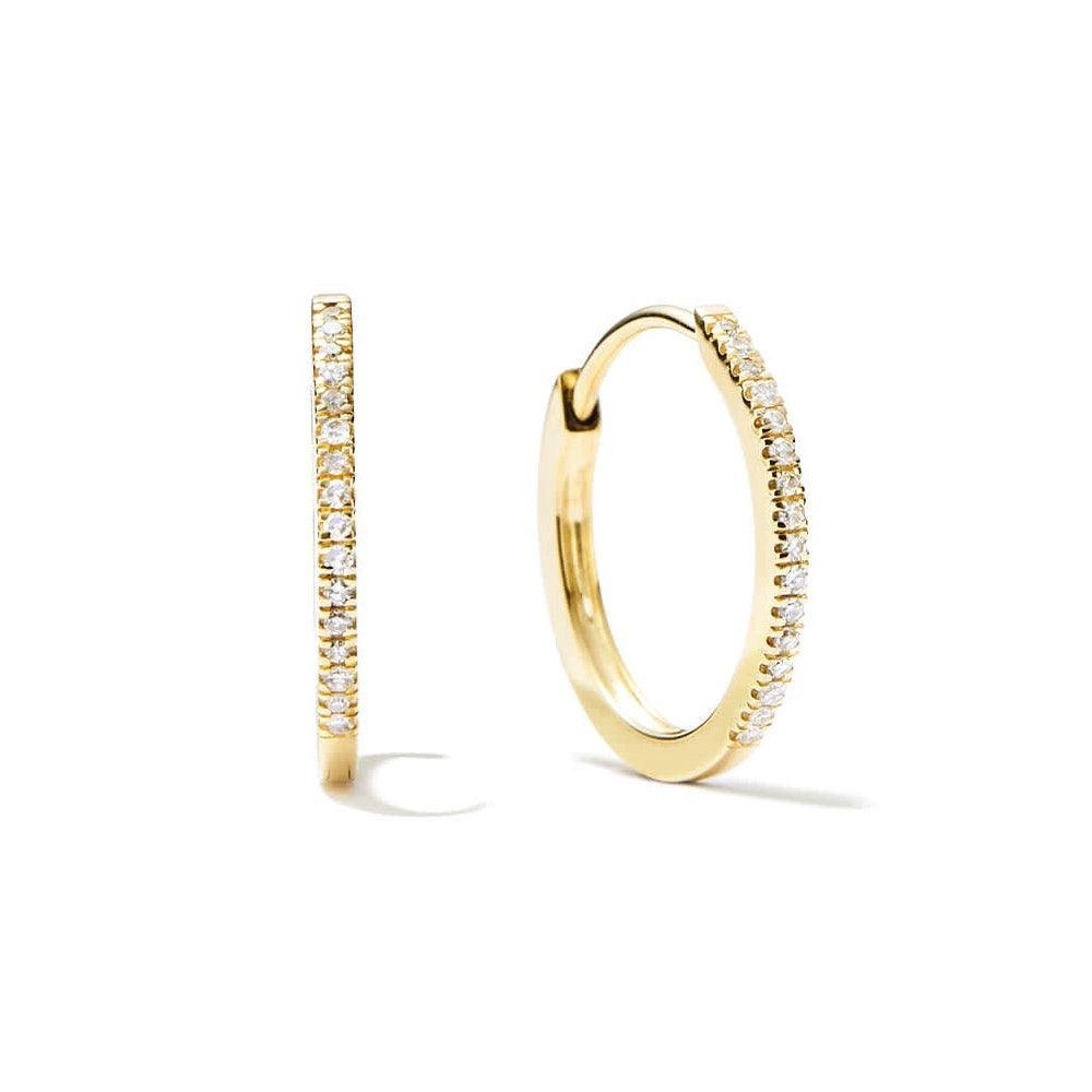925 Sterling Silver Pave Diamond Large Hoop Earrings