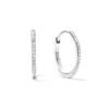 Large hoop earrings featuring premium CZ diamonds in pavé setting