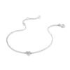 Adjustable heart bracelet with 5.5mm pendant and fine sparkle