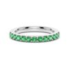 925 Sterling Silver Pave Emerald Half Eternity Ring
