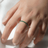 925 Sterling Silver Pave Emerald Half Eternity Ring - Image 14