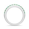 925 Sterling Silver Pave Emerald Half Eternity Ring - Image 6