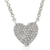 Sterling silver heart necklace with pave-set CZ sparkle