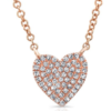 Heart pendant necklace with refined pave finish