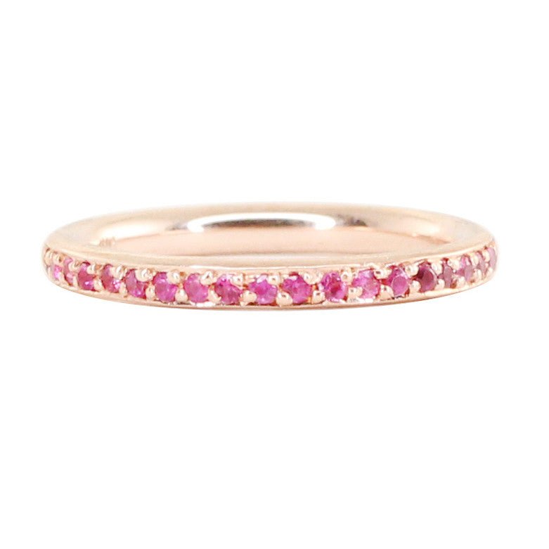 925 Sterling Silver Pave Pink Sapphire Ring