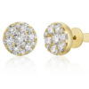 925 Sterling Silver stud earrings with round pavé design