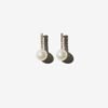 Sterling silver pearl and diamond earrings with a refined silhouette